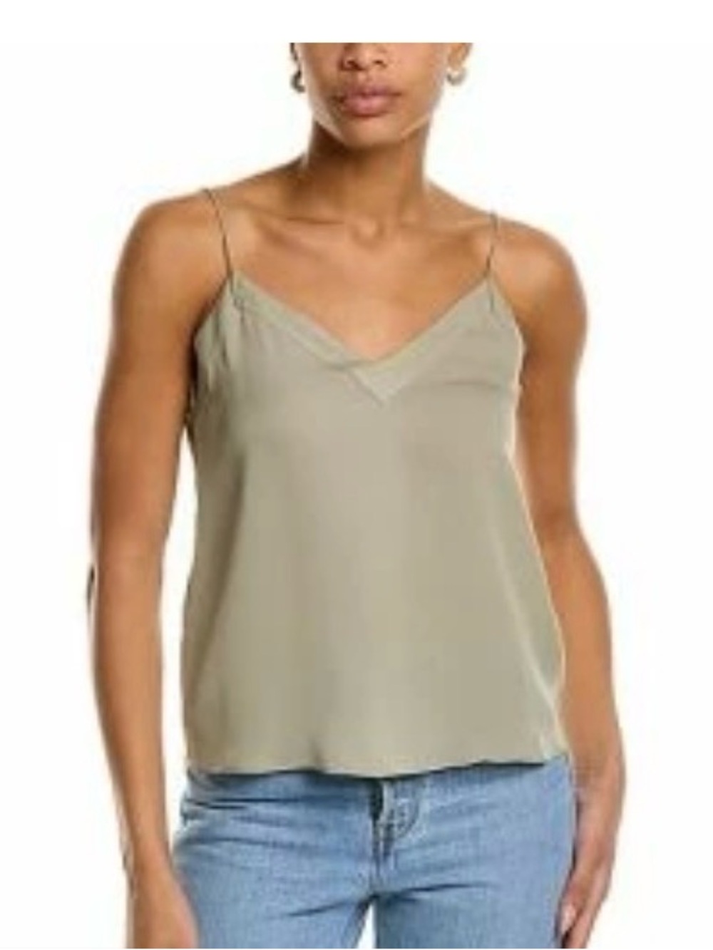 Joie Allena silk top camisole light olive L new summer vacation travel